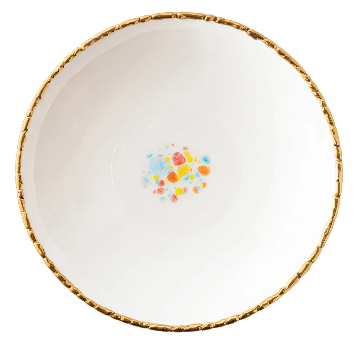 Confetti Set of 2 White Soup Plates with Crackled Rim