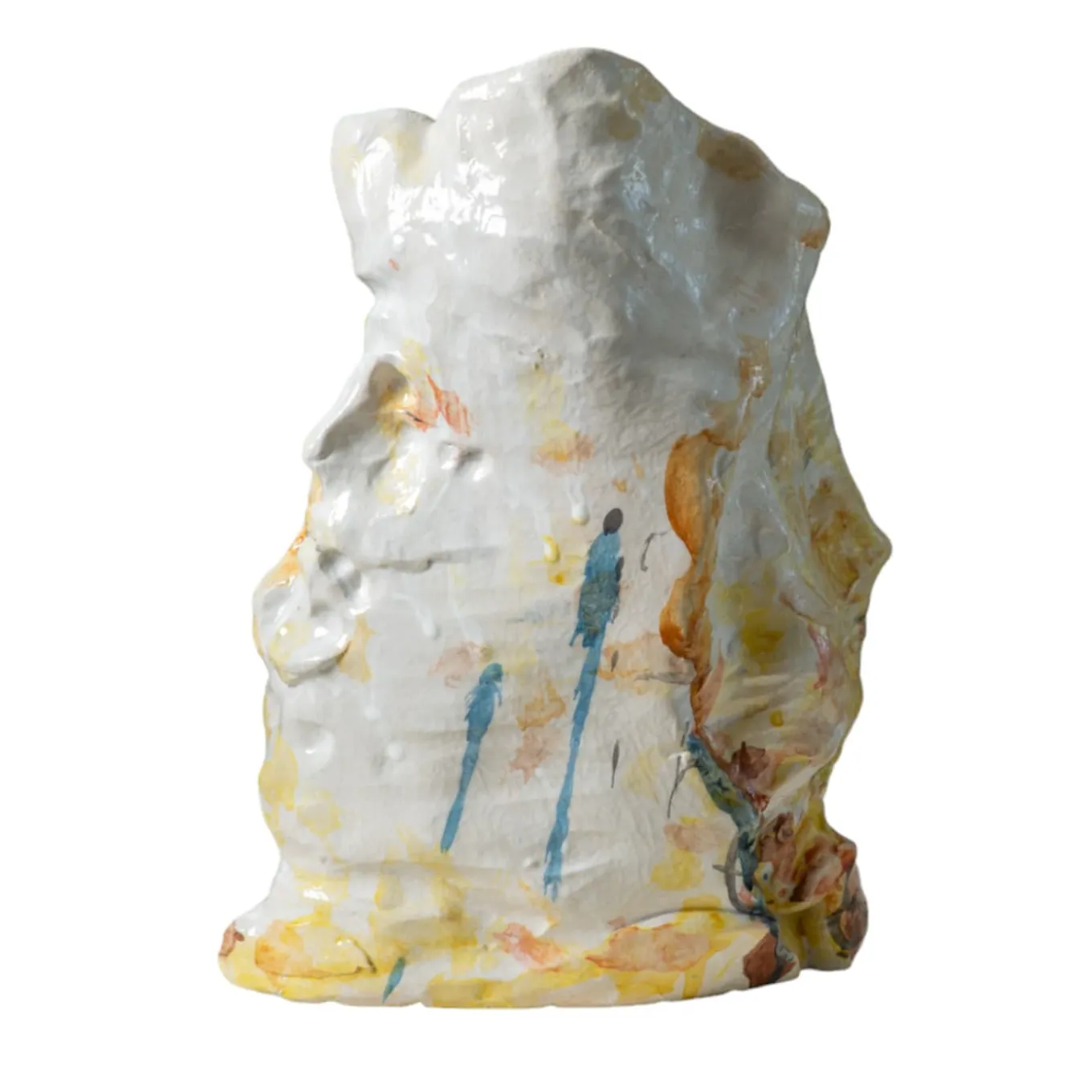 Contemporaneamente Polychrome Ceramic Sculpture Vase