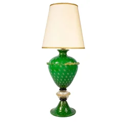 Contemporary Glass Green Gold Table Lamp