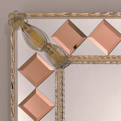 Conterie Pink Squares Murano Glass Mirror