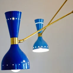 Contrappeso Chandelier, 4 hues of blue 