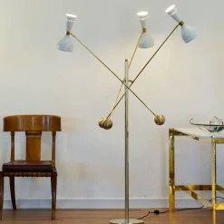 Contrappeso Terra Brass Three-Arm Floor Lamp