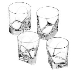 Conversazione Set of 4 Double Old Fashion Glasses by Enzo Mari
