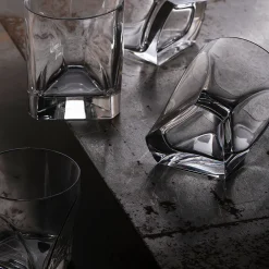 Conversazione Set of 4 Double Old Fashion Glasses by Enzo Mari