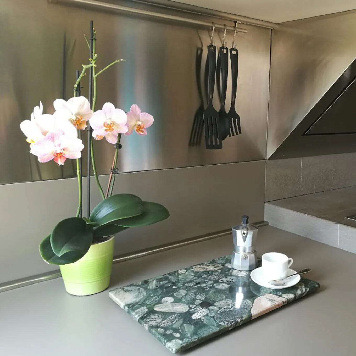 Convivio Centerpiece in Polished Green Marinace Marble