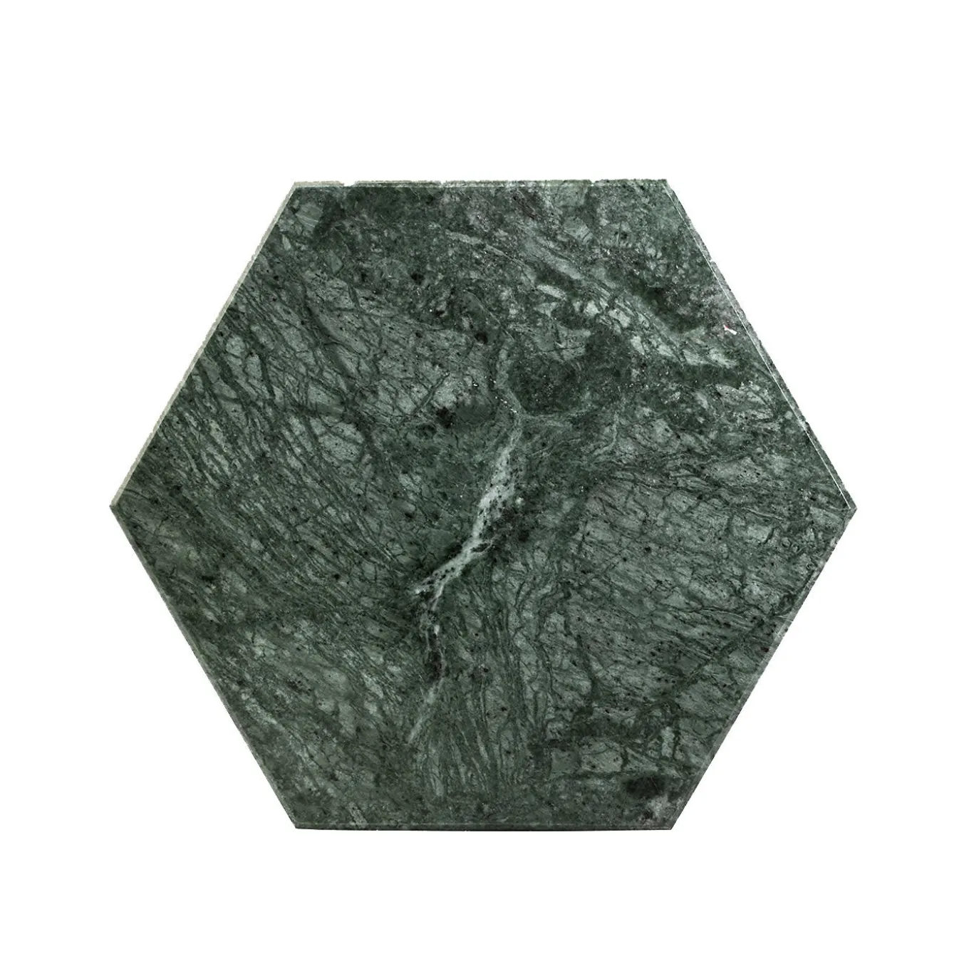 Convivio Set of 2 Coasters in Green Guatemala Marble