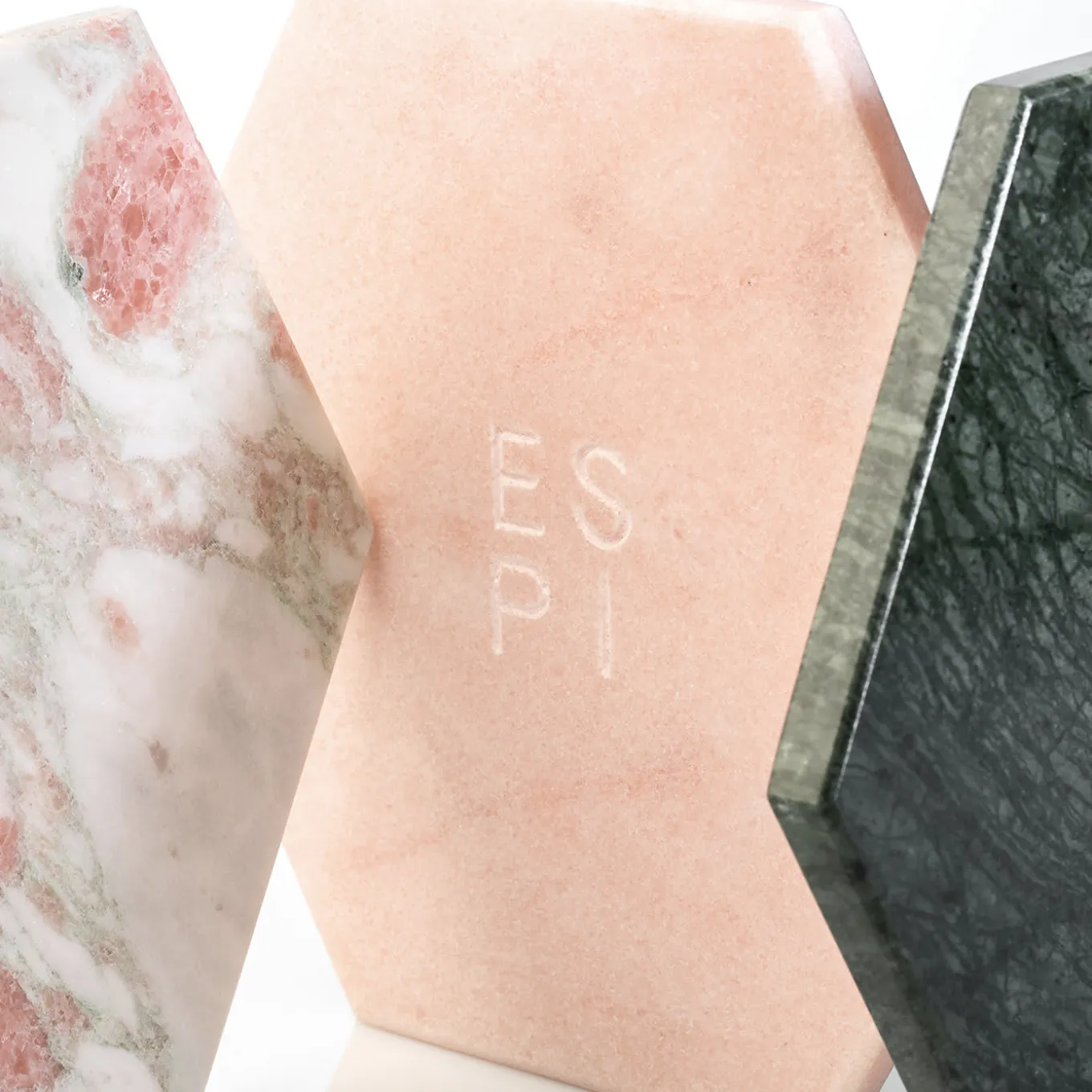 Convivio Set of 2 Coasters in Green Guatemala Marble