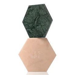 Convivio Set of 2 Coasters in Green Guatemala Marble