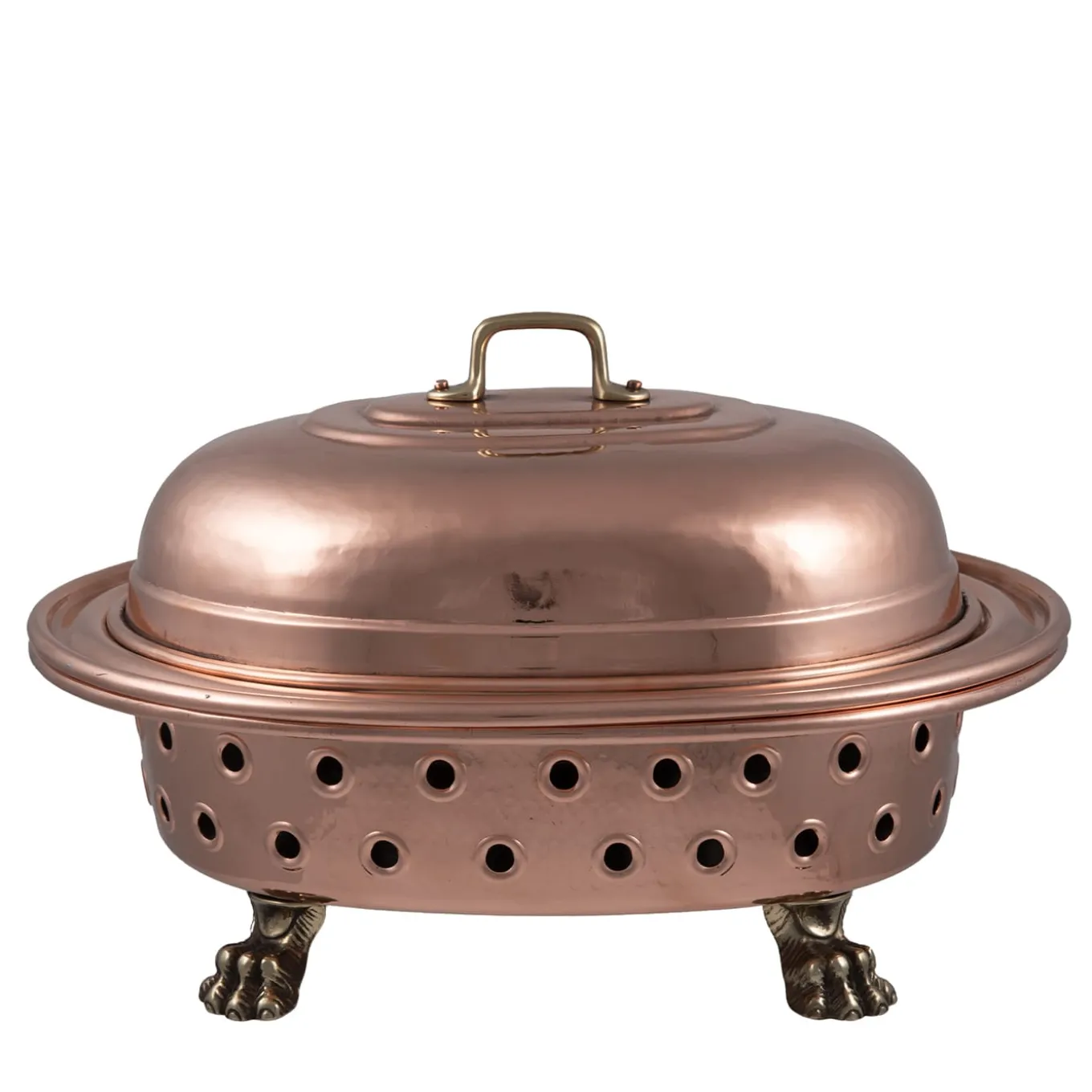 Copper Chafing Dish with Zoomorphic Feet