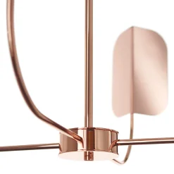 Copper Finish Iron Leaf Chandelier Led Lights Matteo Zorzenoni