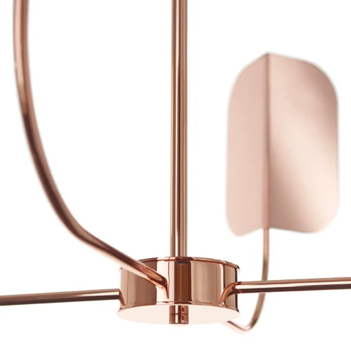 Copper Finish Iron Leaf Chandelier Led Lights Matteo Zorzenoni