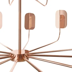 Copper Finish Iron Leaf Chandelier Led Lights Matteo Zorzenoni