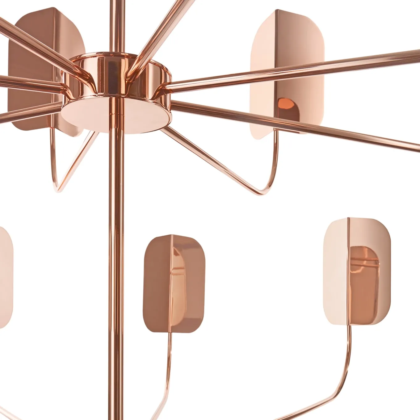 Copper Finish Iron Leaf Chandelier Led Lights Matteo Zorzenoni