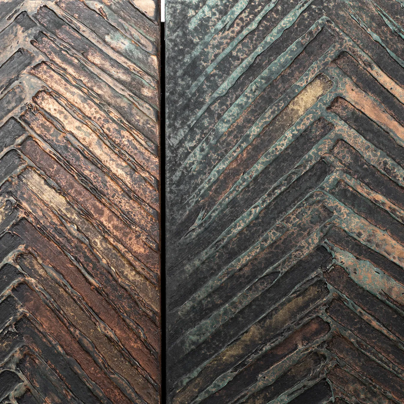 Copper Green Wood Bar Cabinet