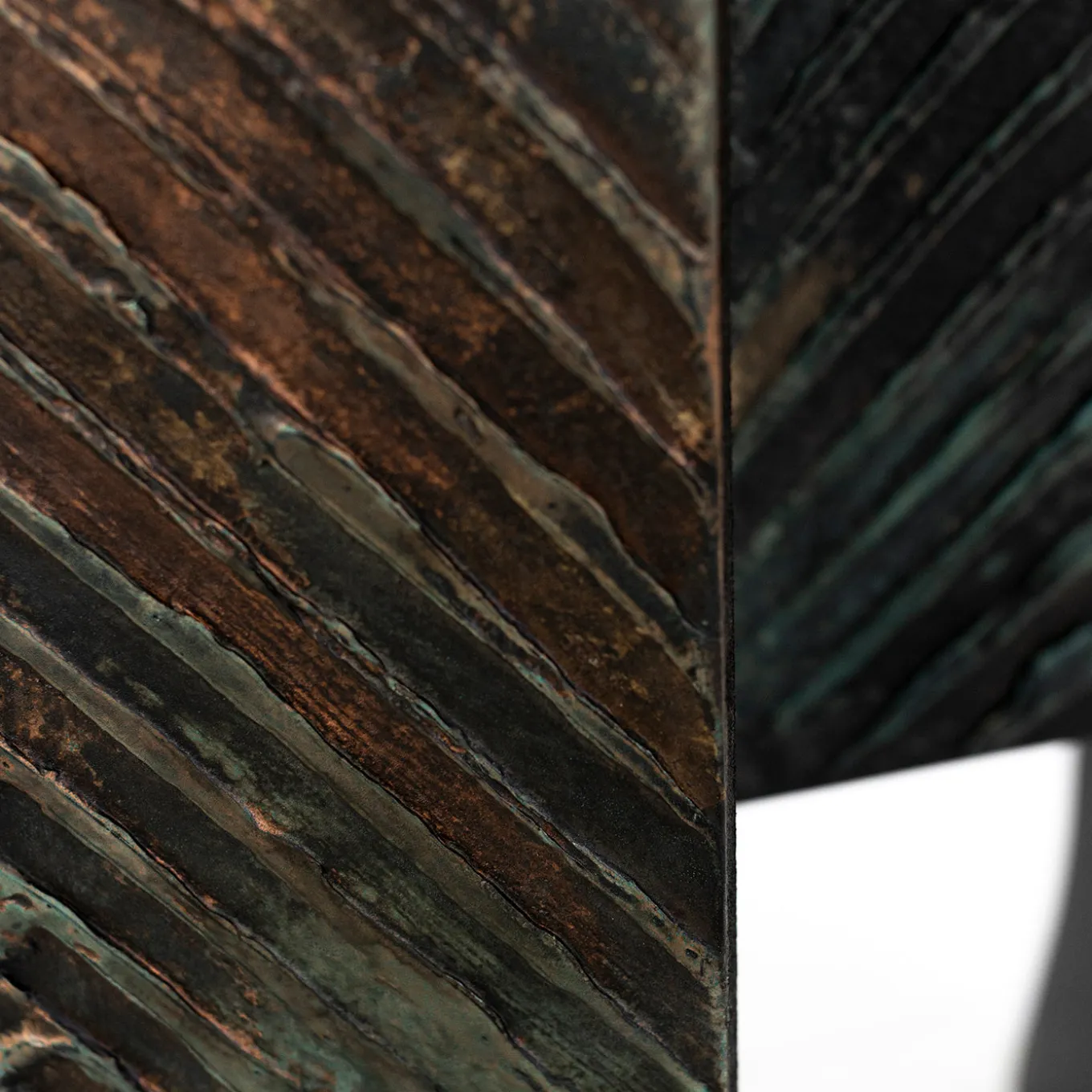 Copper Green Wood Bar Cabinet