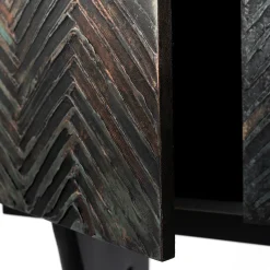 Copper Green Wood Bar Cabinet