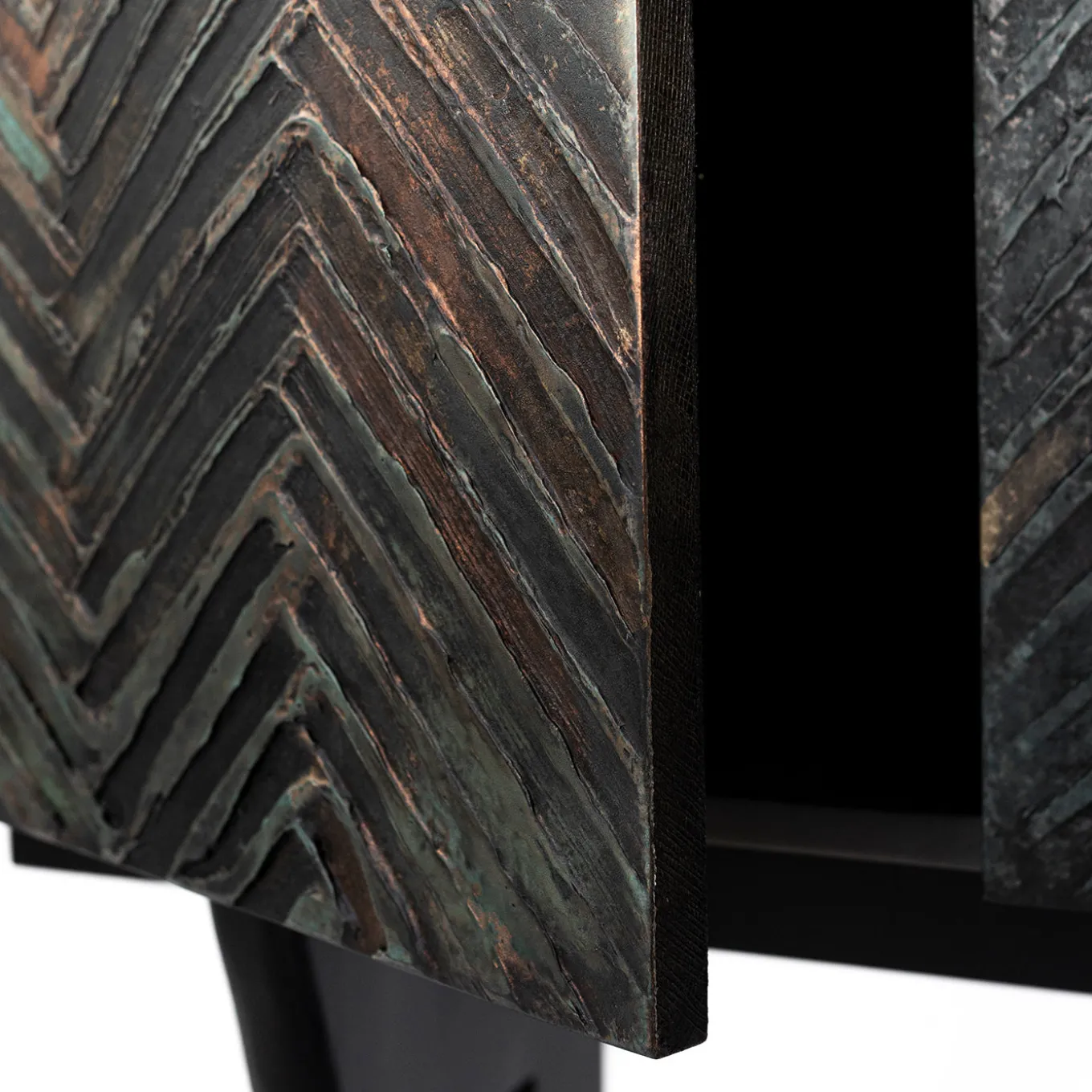 Copper Green Wood Bar Cabinet