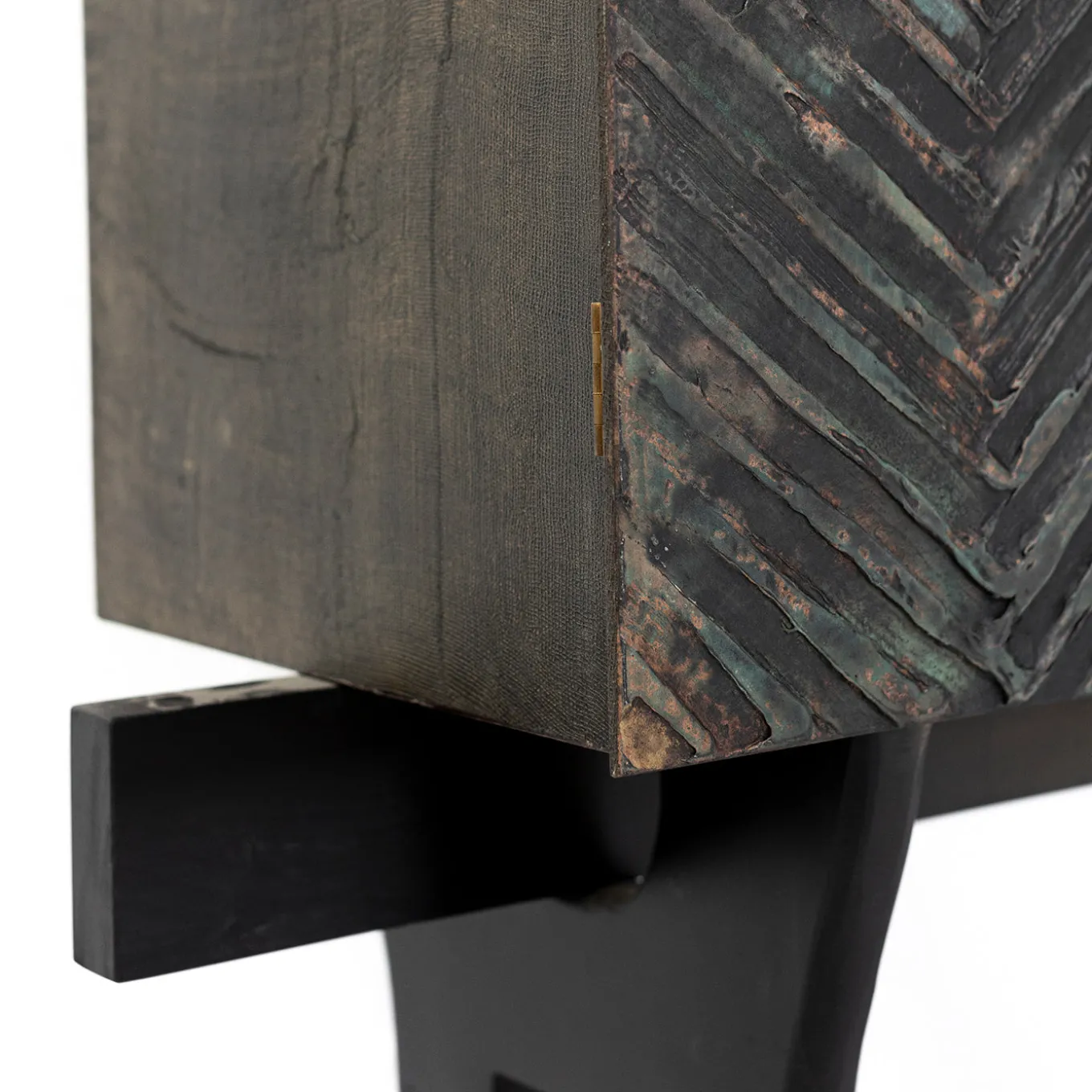 Copper Green Wood Bar Cabinet