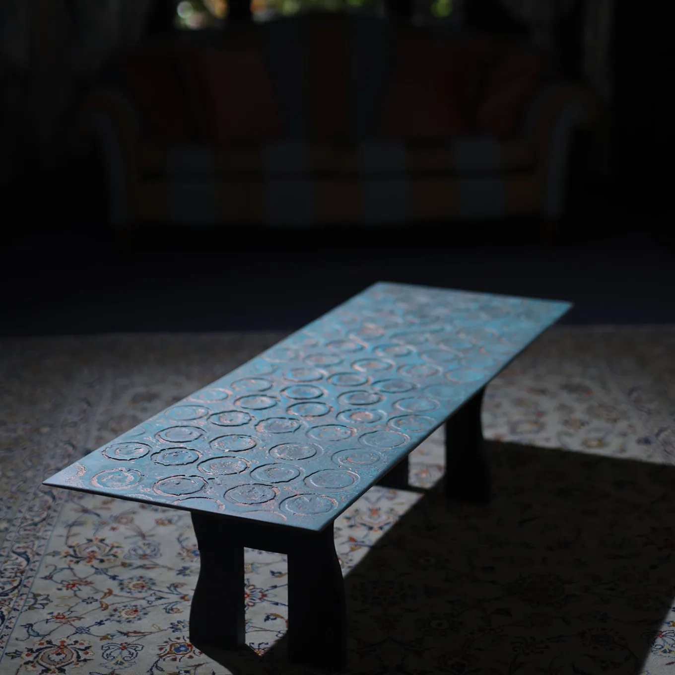 Copper Rectangular Coffee Table