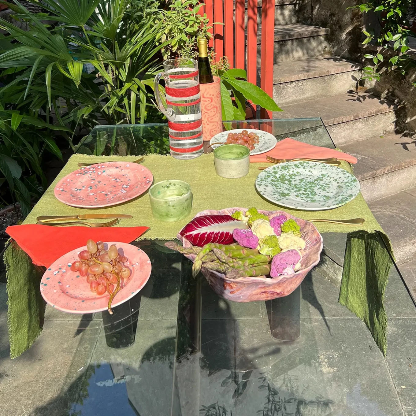 Coral Mottled Dinner Plate