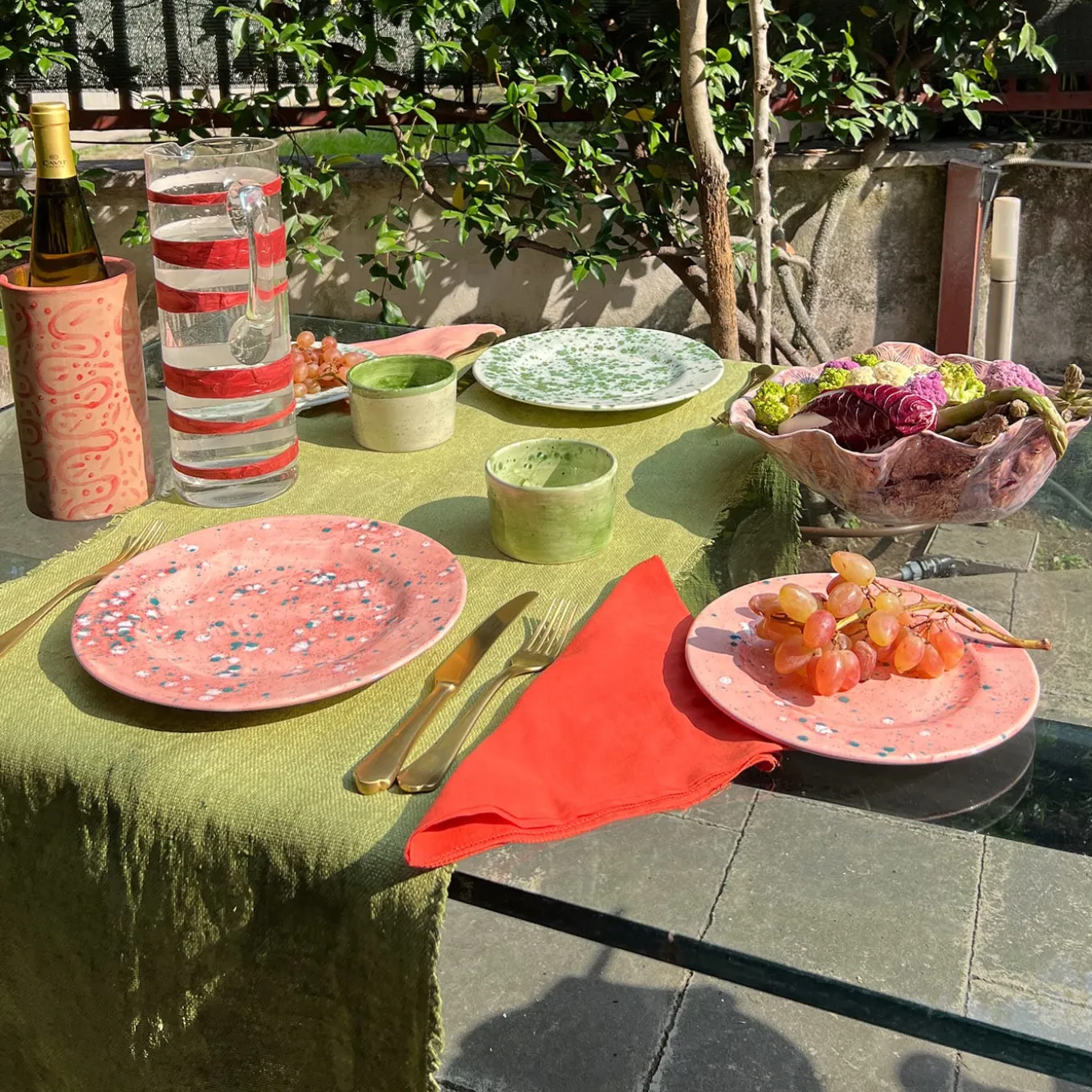 Coral Mottled Dinner Plate