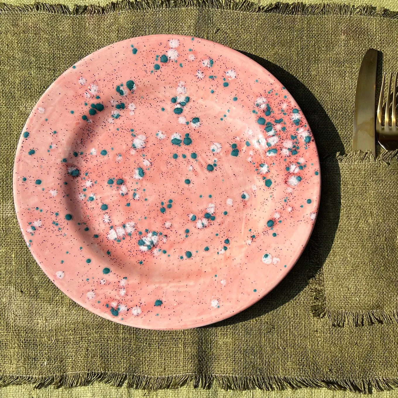 Coral Mottled Dinner Plate