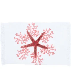 Corallo Rosa Fringed White Runner