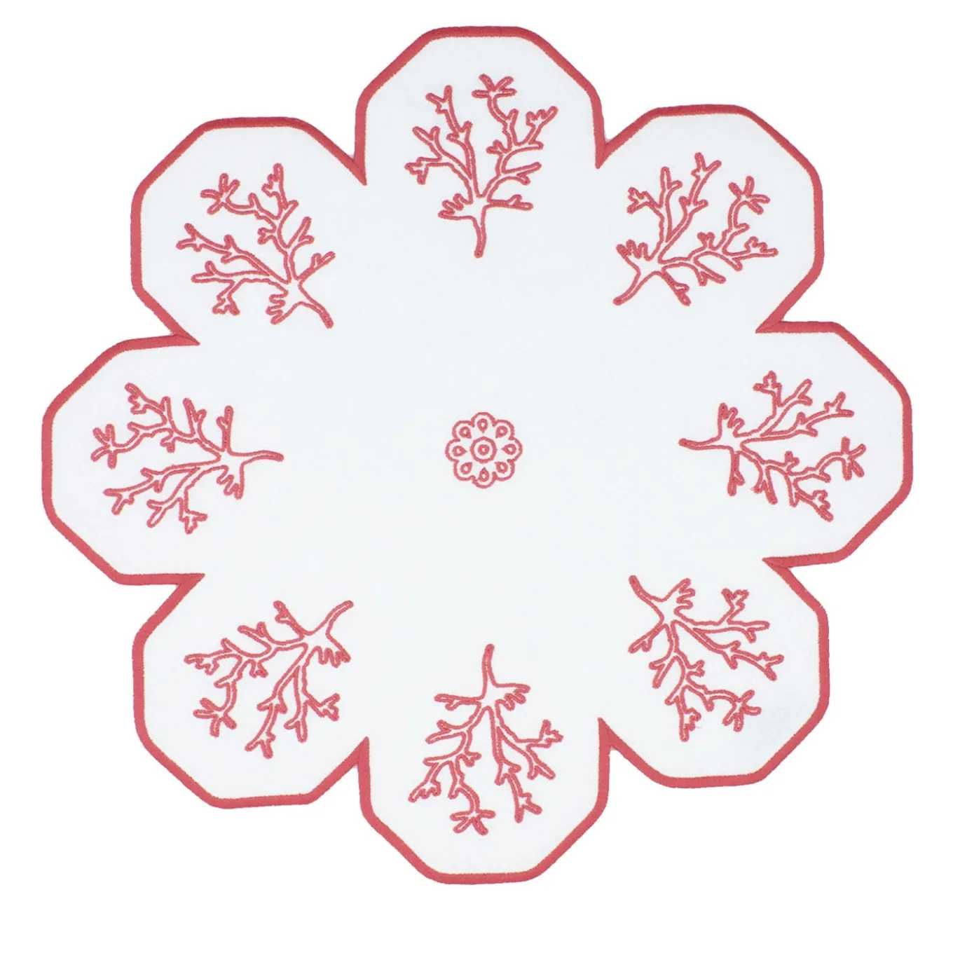 Corallo Rosa Set of 2 Flower-Shaped White Service Placemats