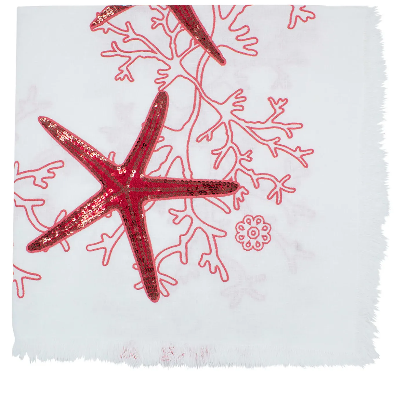 Corallo Rosa White Tablecloth