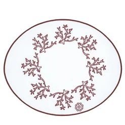 Corallo Rosso Set of 2 Oval Embroidered Table Mats