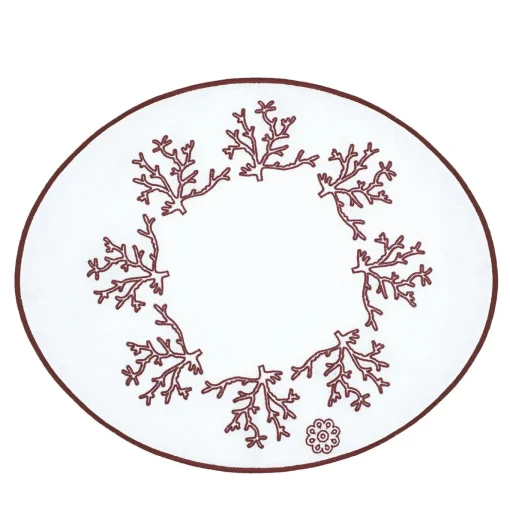 Corallo Rosso Set of 2 Oval Embroidered Table Mats