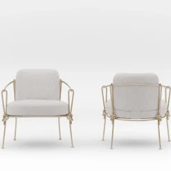 Corda Champagne Iron Outdoor Armchair by Zanellato&Bortotto