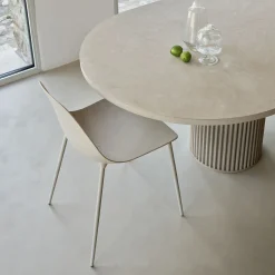 Corkcrete Beige Aluminum Dining Table