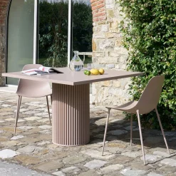 Corkcrete Taupe Aluminum Bistro Table