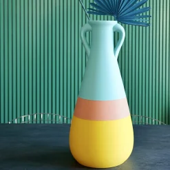 Cornelia XXL Yellow Pink And Light Blue Amphora