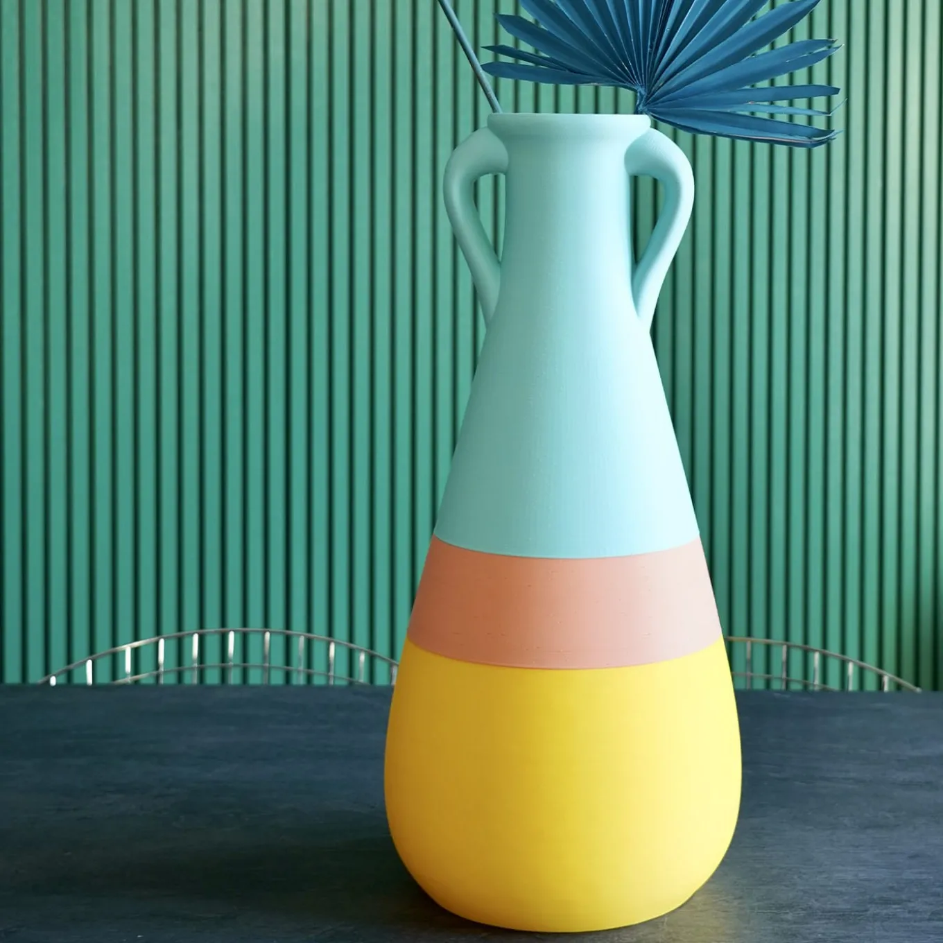 Cornelia XXL Yellow Pink And Light Blue Amphora
