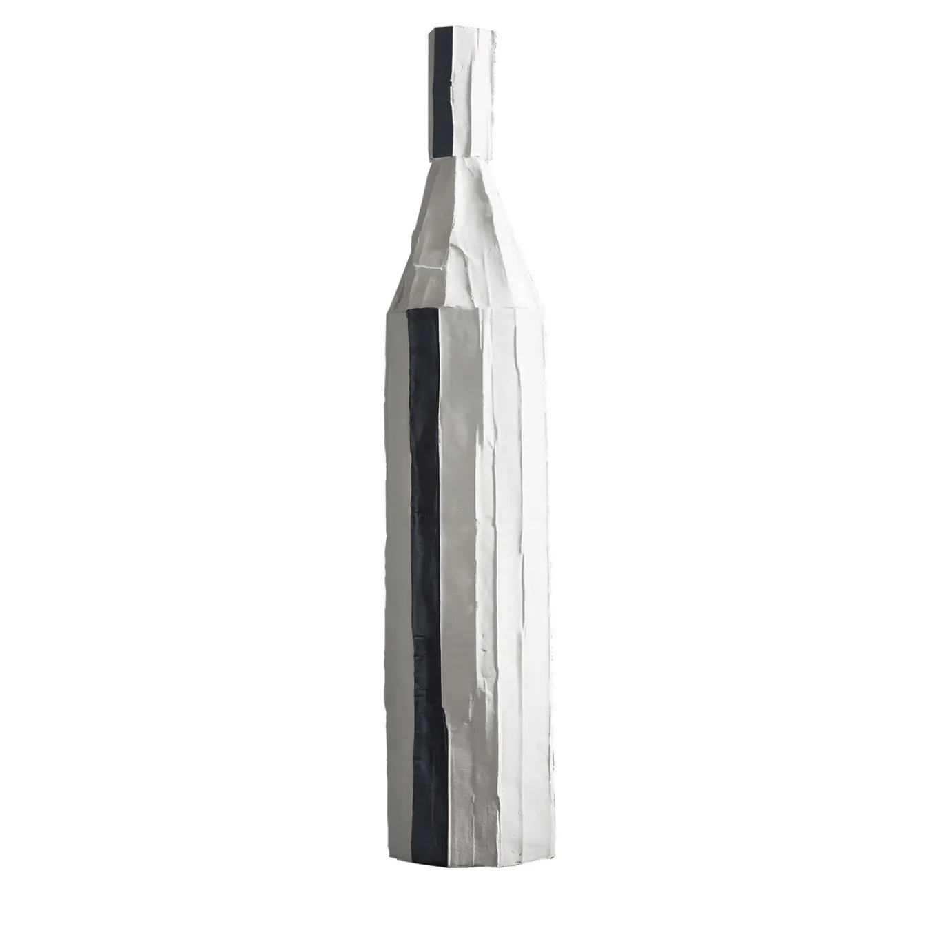 Corteccia White Decorative Bottle with Black Insert