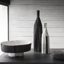 Corteccia White Decorative Bottle with Black Insert