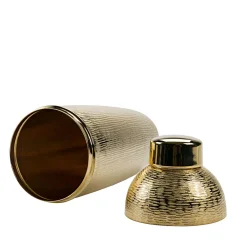Cortex-Textured 2-Piece Set of Gold-Plated Brass Shaker and Mixer