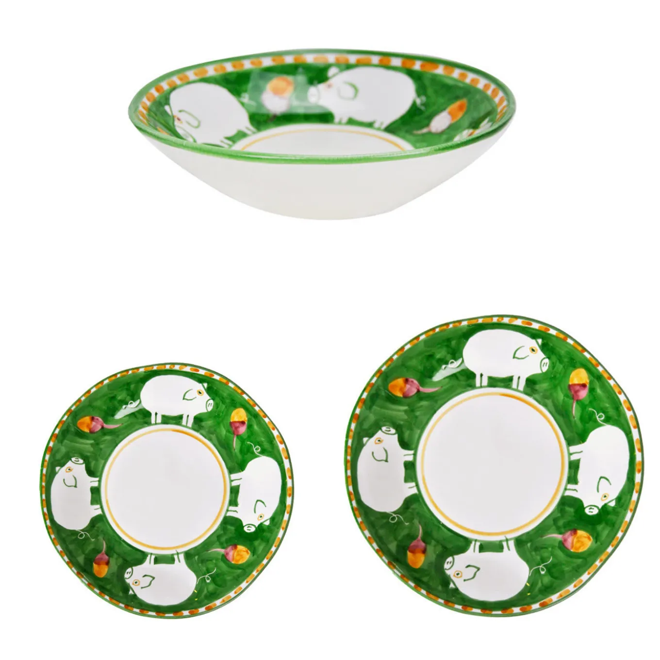 Cortile 18-Piece Green Plate Setting
