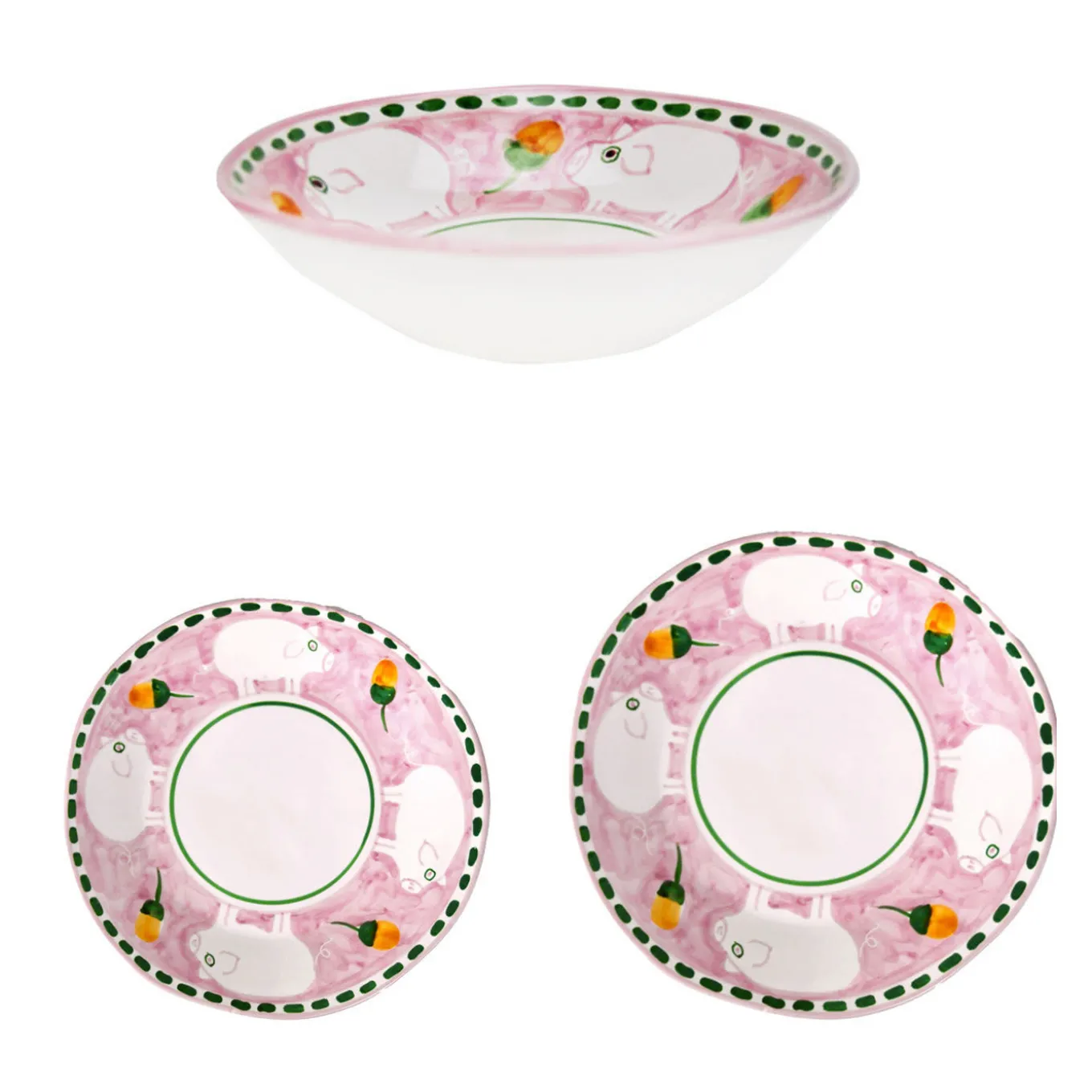 Cortile 18-Piece Pink Plate Setting