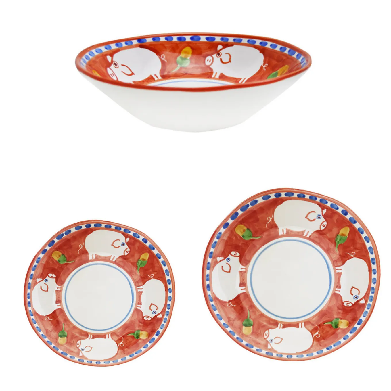 Cortile 18-Piece Red Plate Setting