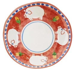 Cortile Set of 6 Round Red Charger Plates 38cm