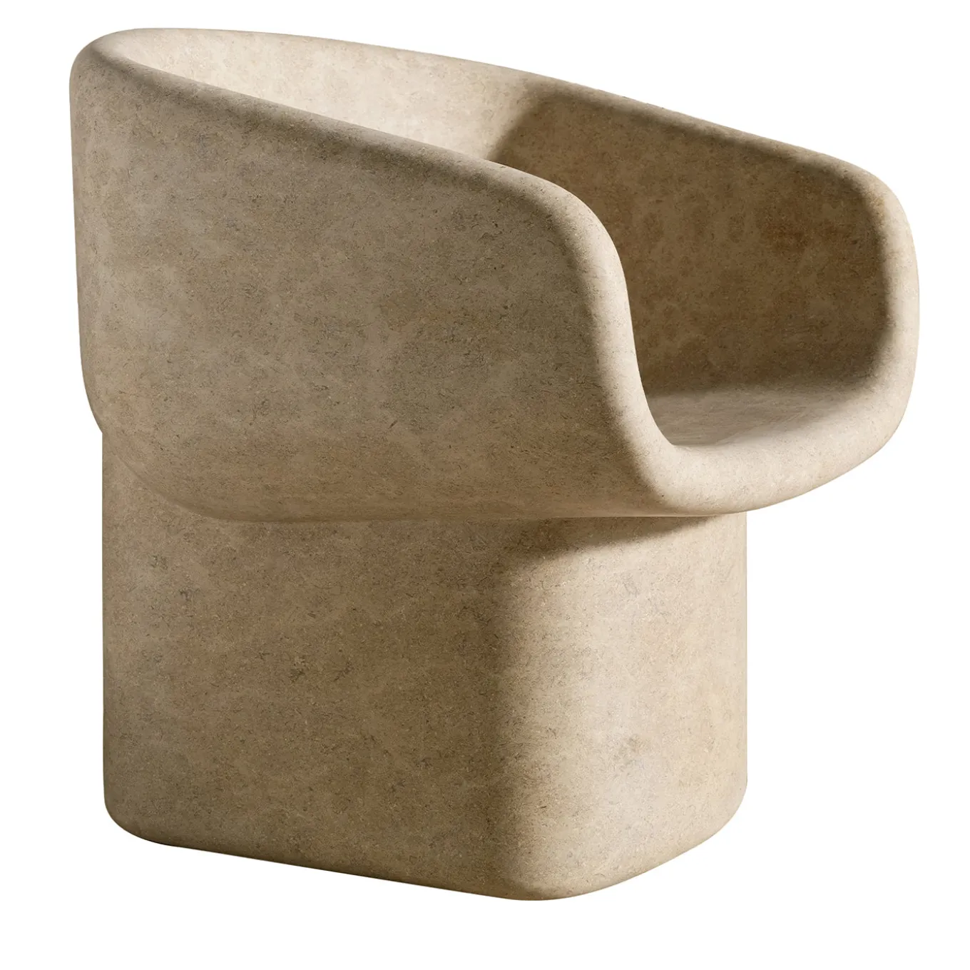 Cosimo Beige Marble Sculptural Chair