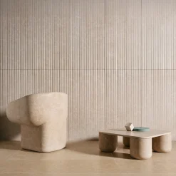 Cosimo Beige Marble Sculptural Chair