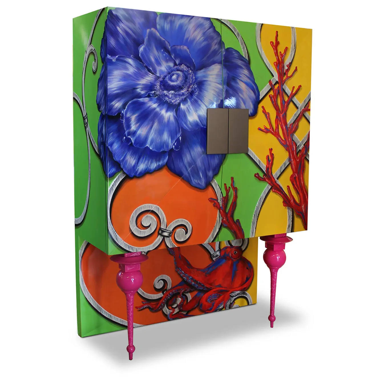 Costantino Bar Cabinet Flower by Carlo Rampazzi