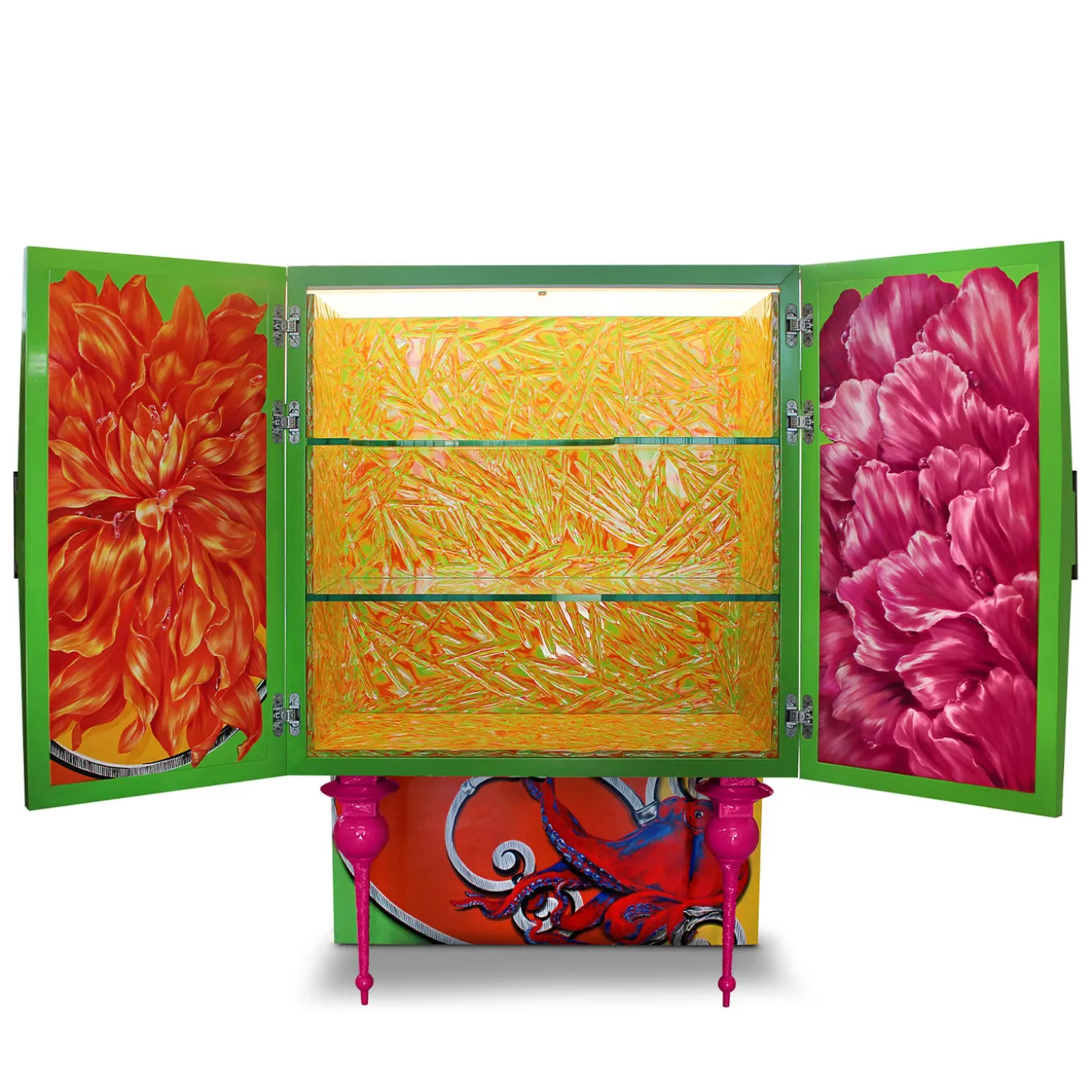 Costantino Bar Cabinet Flower by Carlo Rampazzi