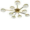 Costellazione Asymmetrical 9-Light Brass And Marble Ceiling Lamp