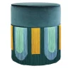 Couture Geometric Decò Green Pouf