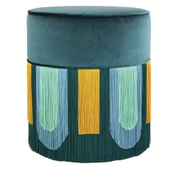 Couture Geometric Decò Green Pouf